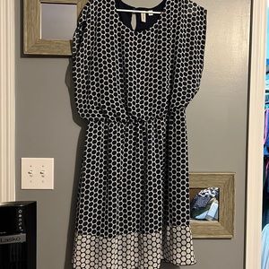 Navy blue poka dot dress
